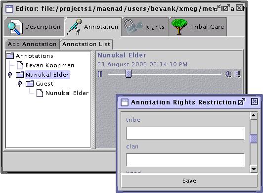 Editor: threaded annotations and annotation rights